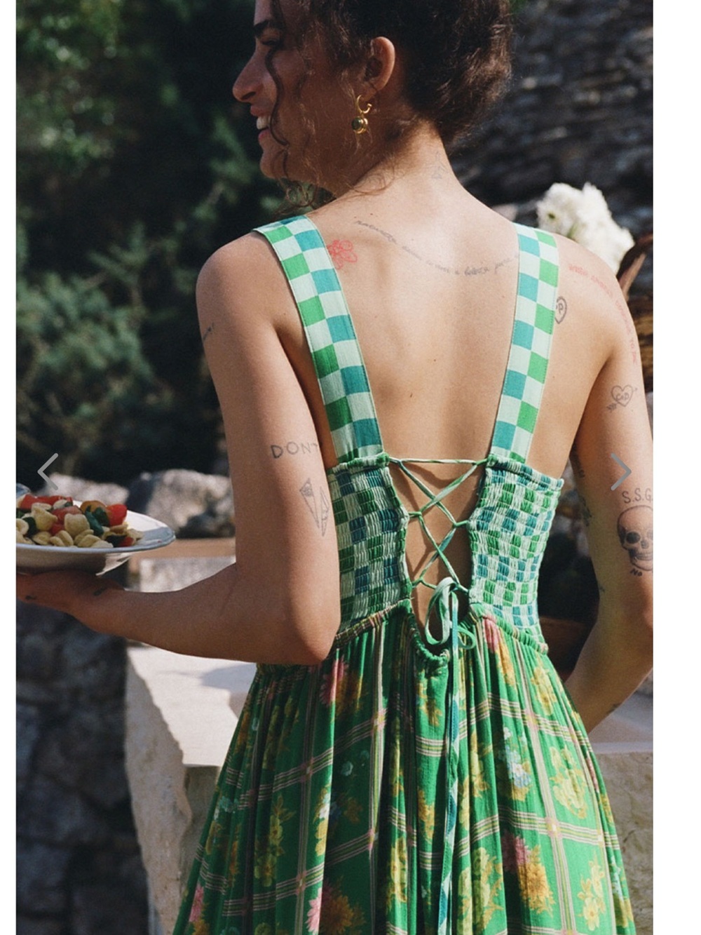 Spell "Flora" Strappy Maxi Dress featuring a vibrant green floral print Size XS - Picture 6 of 10